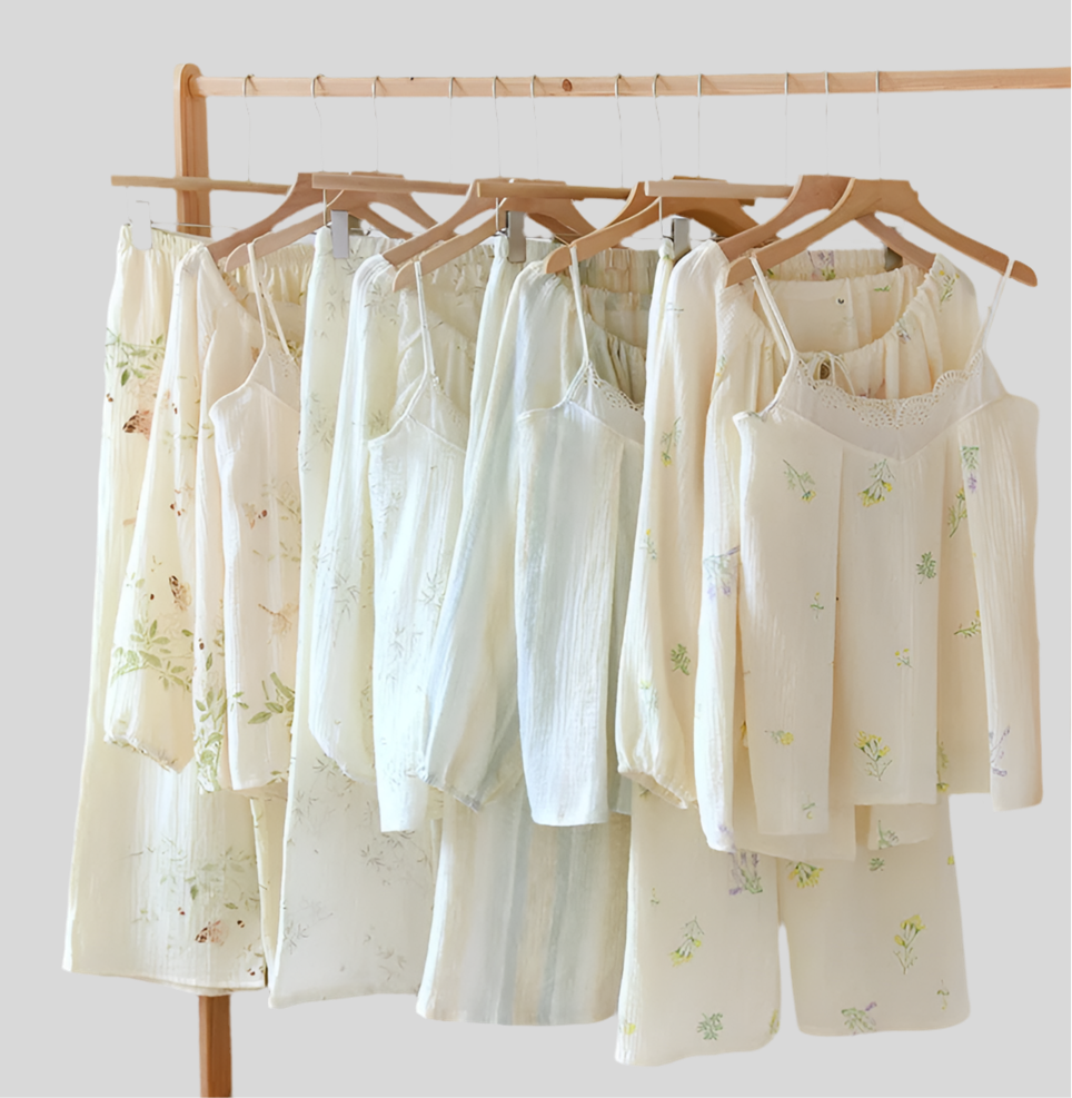 Pure Cotton Three-Piece Floral Set