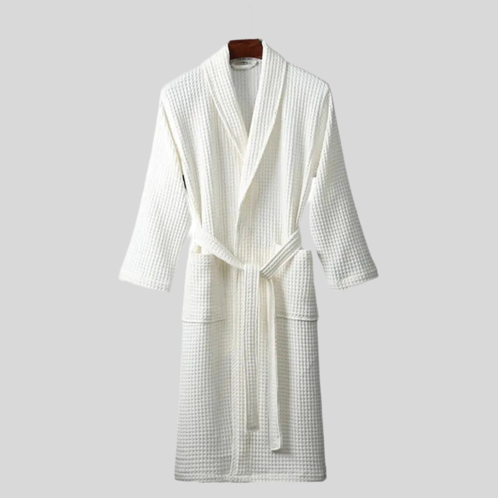 Unisex Pure Cotton Waffle Spa Robe