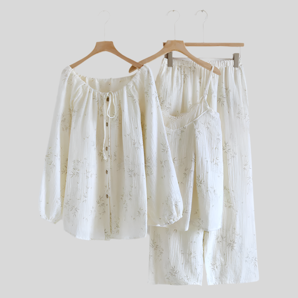 Pure Cotton Three-Piece Floral Set