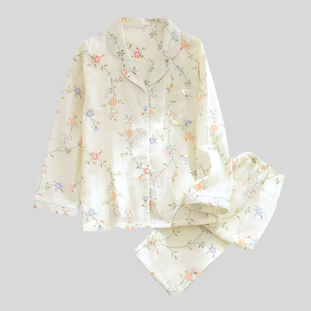Pure Cotton Two-Piece Floral Pajama Set