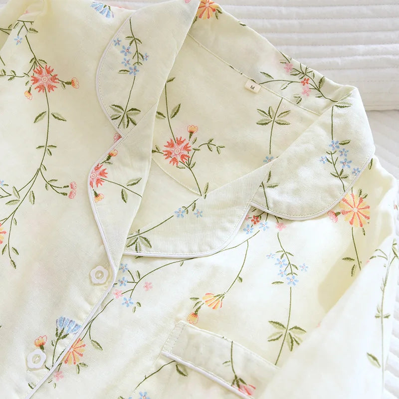 Pure Cotton Two-Piece Floral Pajama Set