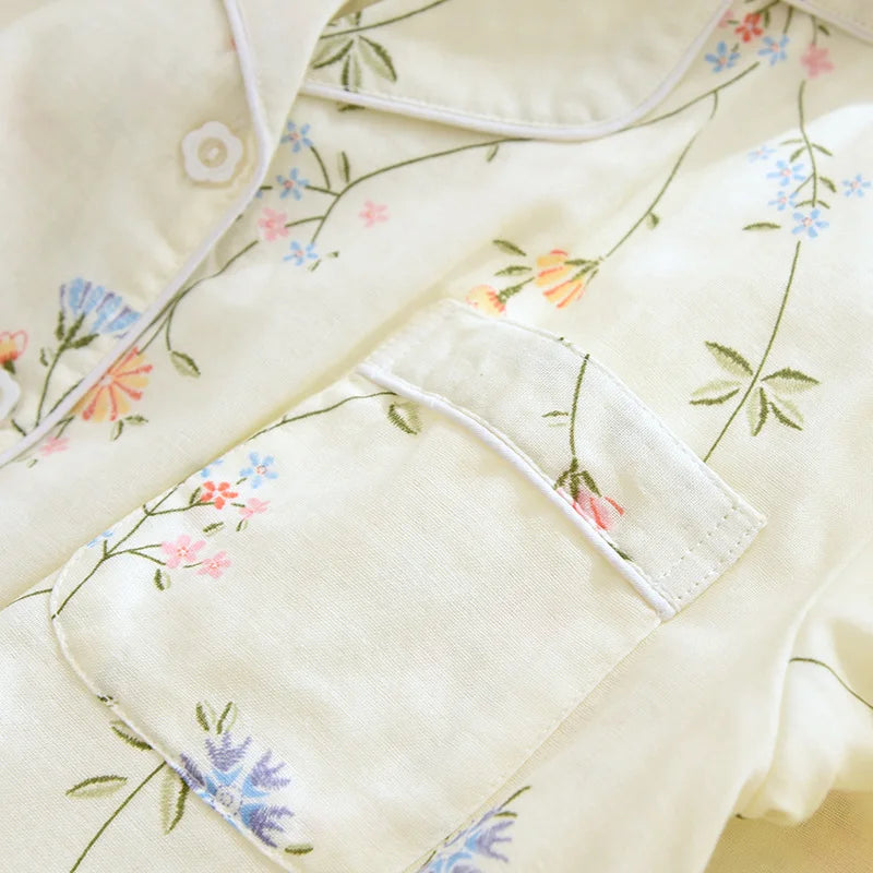 Pure Cotton Two-Piece Floral Pajama Set