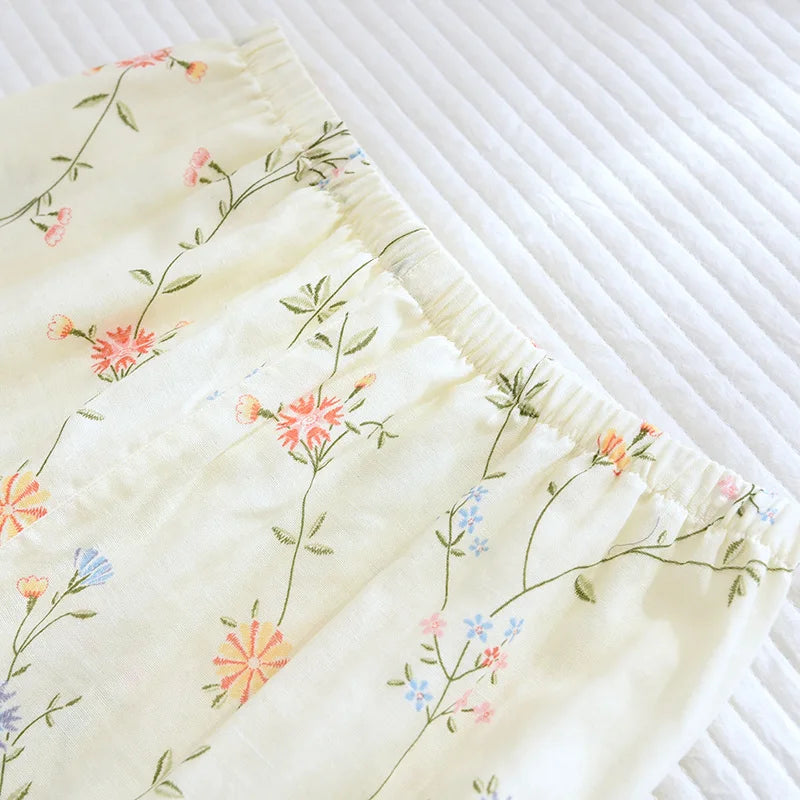 Pure Cotton Two-Piece Floral Pajama Set