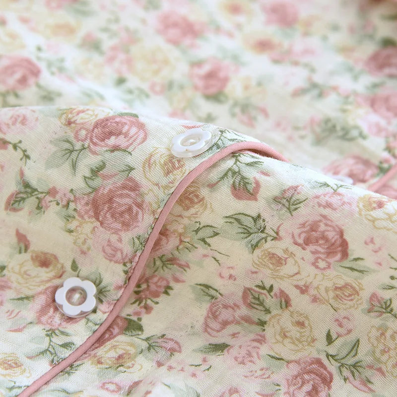 Pure Cotton Two-Piece Flower Pajama Set