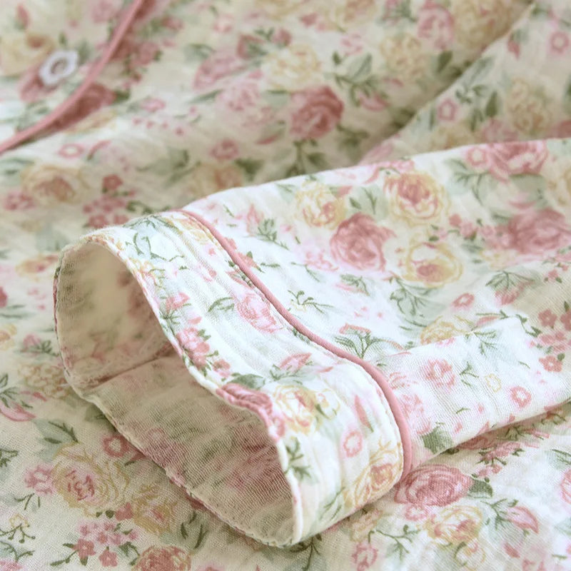 Pure Cotton Two-Piece Flower Pajama Set
