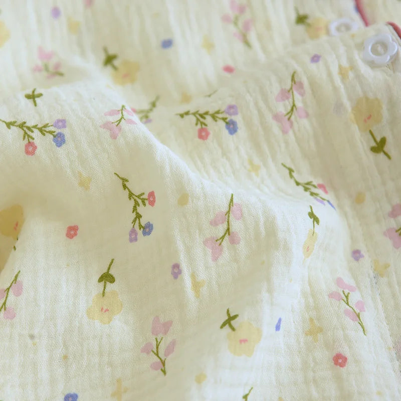 Pure Cotton Two-Piece Flower Pajama Set