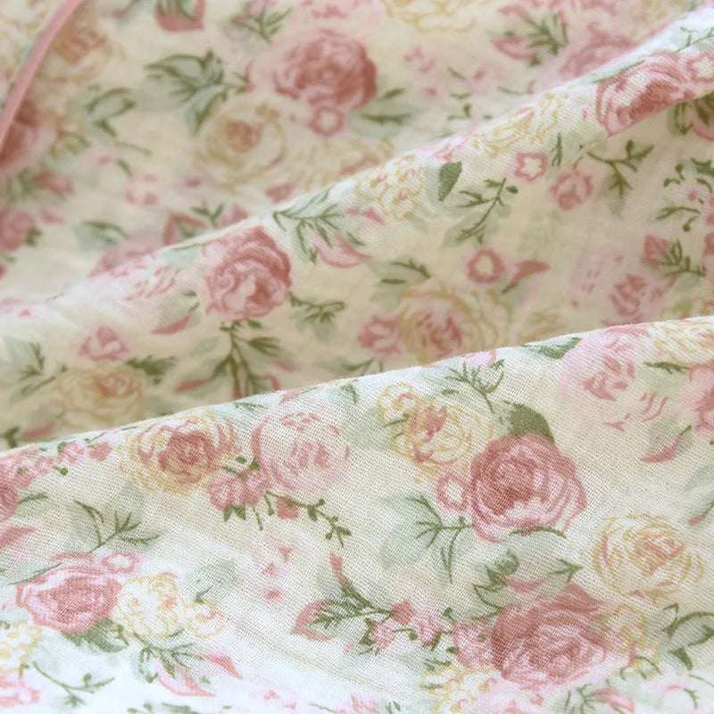 Pure Cotton Two-Piece Flower Pajama Set