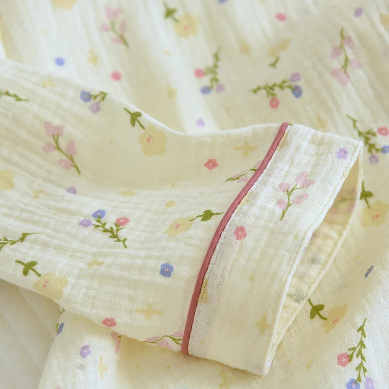 Pure Cotton Two-Piece Flower Pajama Set