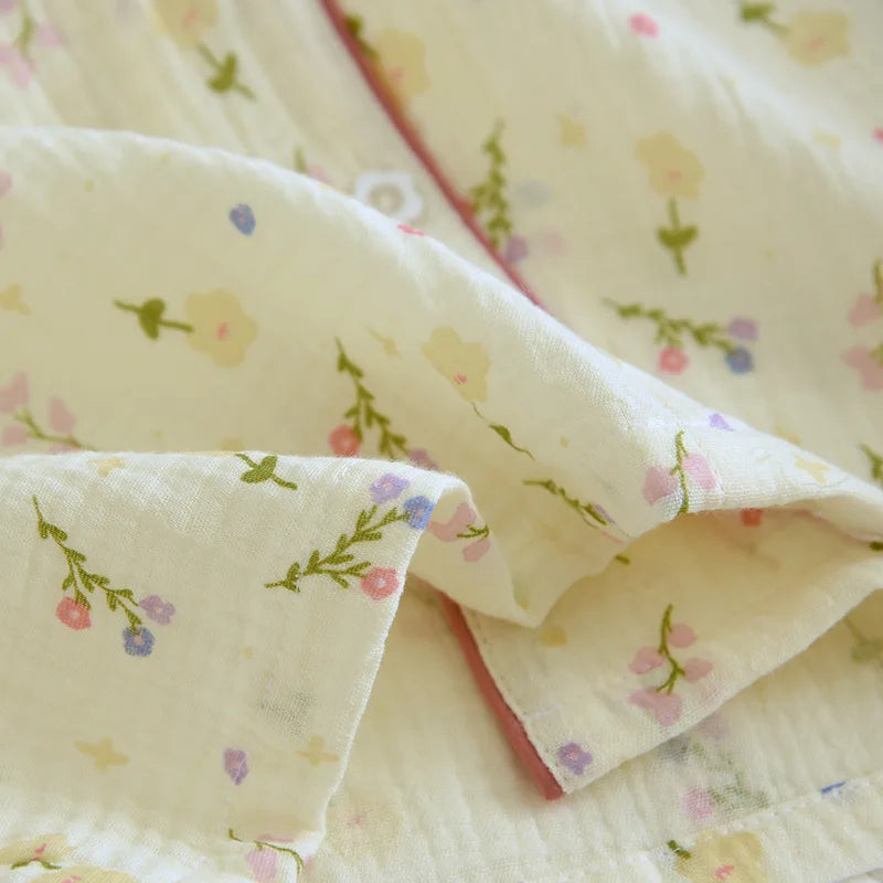 Pure Cotton Two-Piece Flower Pajama Set